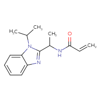 Chemical structure of N-{1-[1-(propan-2-yl)-1H-1,3-benzodiazol-2-yl]ethyl}prop-2-enamide - CSSB00103776767
