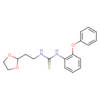 Chemical structure of 3-[2-(1,3-dioxolan-2-yl)ethyl]-1-(2-phenoxyphenyl)thiourea - CSSB21432494190
