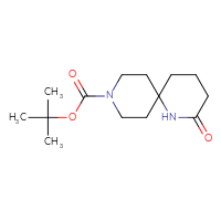 Chemical structure of tert-butyl 2-oxo-1,9-diazaspiro[5.5]undecane-9-carboxylate - CSSB00010220605
