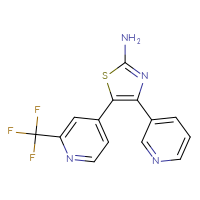 Chemical structure of 4-(pyridin-3-yl)-5-[2-(trifluoromethyl)pyridin-4-yl]-1,3-thiazol-2-amine - CSSB00138557262
