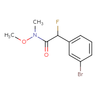 Chemical structure of 2-(3-bromophenyl)-2-fluoro-N-methoxy-N-methylacetamide - CSSB15025118423