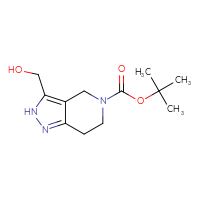 Chemical structure of tert-butyl 3-(hydroxymethyl)-2H,4H,5H,6H,7H-pyrazolo[4,3-c]pyridine-5-carboxylate - CSSB00016245117