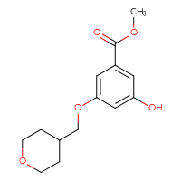Chemical structure of methyl 3-hydroxy-5-[(oxan-4-yl)methoxy]benzoate - CSSB02495350680
