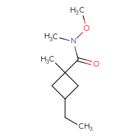 Chemical structure of 3-ethyl-N-methoxy-N,1-dimethylcyclobutane-1-carboxamide - CSSB20604445782