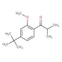 Chemical structure of 1-(4-tert-butyl-2-methoxyphenyl)-2-methylpropan-1-one - CSSB20878372886