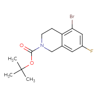 Chemical structure of tert-butyl 5-bromo-7-fluoro-1,2,3,4-tetrahydroisoquinoline-2-carboxylate - CSSB00153395515