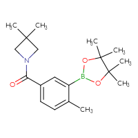 Chemical structure of 3,3-dimethyl-1-[4-methyl-3-(4,4,5,5-tetramethyl-1,3,2-dioxaborolan-2-yl)benzoyl]azetidine - CSSB00248248871