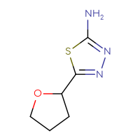 Chemical structure of 5-(oxolan-2-yl)-1,3,4-thiadiazol-2-amine - CSSB00000766464