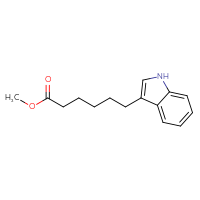 Chemical structure of methyl 6-(1H-indol-3-yl)hexanoate - CSSB02272695694