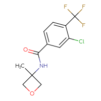 Chemical structure of 3-chloro-N-(3-methyloxetan-3-yl)-4-(trifluoromethyl)benzamide - CSSB00749812464