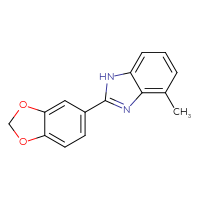 Chemical structure of 2-(2H-1,3-benzodioxol-5-yl)-4-methyl-1H-1,3-benzodiazole - CSSB00041126313