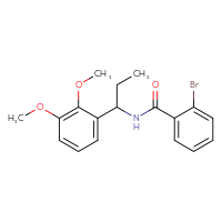 Chemical structure of 2-bromo-N-[1-(2,3-dimethoxyphenyl)propyl]benzamide - CSSB00232178018