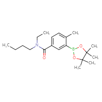 Chemical structure of N-butyl-N-ethyl-4-methyl-3-(4,4,5,5-tetramethyl-1,3,2-dioxaborolan-2-yl)benzamide - CSSB00360351448
