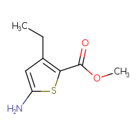 Chemical structure of methyl 5-amino-3-ethylthiophene-2-carboxylate - CSSB00020783964