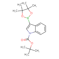 Chemical structure of tert-butyl 3-(4,4,5,5-tetramethyl-1,3,2-dioxaborolan-2-yl)-1H-indole-1-carboxylate - CSSB00010071093