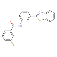 Chemical structure of N-[3-(1,3-benzothiazol-2-yl)phenyl]-3-fluorobenzamide - CSSB00121686864