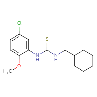 Chemical structure of 3-(5-chloro-2-methoxyphenyl)-1-(cyclohexylmethyl)thiourea - CSSB02268209600