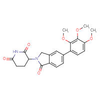 Chemical structure of 3-[1-oxo-5-(2,3,4-trimethoxyphenyl)-2,3-dihydro-1H-isoindol-2-yl]piperidine-2,6-dione - CSSB06588565706