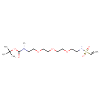 Chemical structure of tert-butyl N-(2-{2-[2-(2-ethenesulfonamidoethoxy)ethoxy]ethoxy}ethyl)-N-methylcarbamate - CSSB21332097880