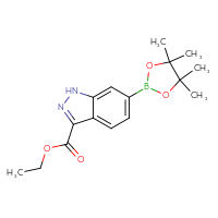 Chemical structure of ethyl 6-(4,4,5,5-tetramethyl-1,3,2-dioxaborolan-2-yl)-1H-indazole-3-carboxylate - CSSB00020630912