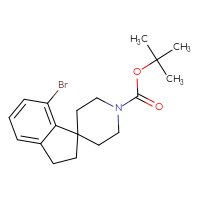 Chemical structure of tert-butyl 7-bromo-2,3-dihydrospiro[indene-1,4'-piperidine]-1'-carboxylate - CSSB00010062903