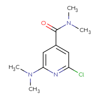 Chemical structure of 2-chloro-6-(dimethylamino)-N,N-dimethylpyridine-4-carboxamide - CSSB01992291107
