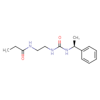 Chemical structure of N-[2-({[(1S)-1-phenylethyl]carbamoyl}amino)ethyl]propanamide - CSSB01071927569