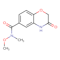 Chemical structure of N-methoxy-N-methyl-3-oxo-3,4-dihydro-2H-1,4-benzoxazine-6-carboxamide - CSSB00000391469