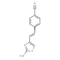 Chemical structure of 4-[2-(2-amino-1,3-thiazol-4-yl)ethenyl]benzonitrile - CSSB06587713055