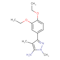 Chemical structure of 3-(3,4-diethoxyphenyl)-1,4-dimethyl-1H-pyrazol-5-amine - CSSB00020652247