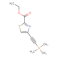 Chemical structure of ethyl 4-[2-(trimethylsilyl)ethynyl]-1,3-thiazole-2-carboxylate - CSSB01994655687