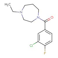 Chemical structure of 1-(3-chloro-4-fluorobenzoyl)-4-ethyl-1,4-diazepane - CSSB00096204569
