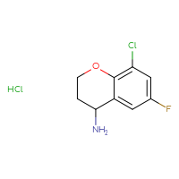 Chemical structure of 8-chloro-6-fluoro-3,4-dihydro-2H-1-benzopyran-4-amine hydrochloride - CSSB14929133251