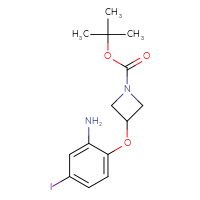 Chemical structure of tert-butyl 3-(2-amino-4-iodophenoxy)azetidine-1-carboxylate - CSSB02127709220