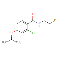 Chemical structure of 2-chloro-N-(2-fluoroethyl)-4-(propan-2-yloxy)benzamide - CSSB01998716033