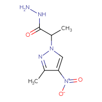 Chemical structure of 2-(3-methyl-4-nitro-1H-pyrazol-1-yl)propanehydrazide - CSSB00010007589