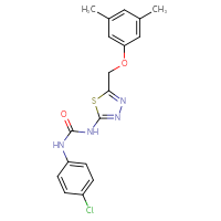 Chemical structure of 1-(4-chlorophenyl)-3-{5-[(3,5-dimethylphenoxy)methyl]-1,3,4-thiadiazol-2-yl}urea - CSSB00121612437