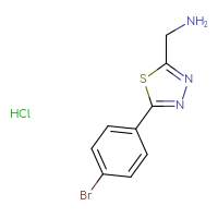 Chemical structure of 1-[5-(4-bromophenyl)-1,3,4-thiadiazol-2-yl]methanamine hydrochloride - CSSB06641419944
