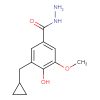 Chemical structure of 3-(cyclopropylmethyl)-4-hydroxy-5-methoxybenzohydrazide - CSSB21151596913