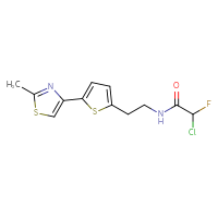 Chemical structure of 2-chloro-2-fluoro-N-{2-[5-(2-methyl-1,3-thiazol-4-yl)thiophen-2-yl]ethyl}acetamide - CSSB21332051249
