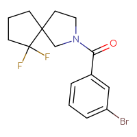 Chemical structure of 2-(3-bromobenzoyl)-6,6-difluoro-2-azaspiro[4.4]nonane - CSSB21432462705