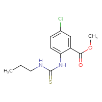 Chemical structure of methyl 5-chloro-2-[(propylcarbamothioyl)amino]benzoate - CSSB03568460482