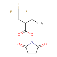Chemical structure of 2,5-dioxopyrrolidin-1-yl 2-ethyl-4,4,4-trifluorobutanoate - CSSB02172880902