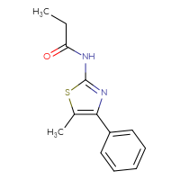 Chemical structure of N-(5-methyl-4-phenyl-1,3-thiazol-2-yl)propanamide - CSSB00103374763