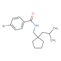 Chemical structure of 4-bromo-N-{[1-(2-methylpropyl)cyclopentyl]methyl}benzamide - CSSB00044446719