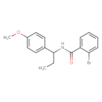 Chemical structure of 2-bromo-N-[1-(4-methoxyphenyl)propyl]benzamide - CSSB00046359365