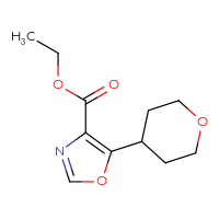 Chemical structure of ethyl 5-(oxan-4-yl)-1,3-oxazole-4-carboxylate - CSSB00011769713