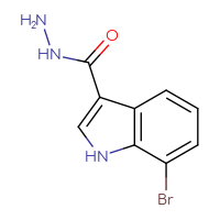 Chemical structure of 7-bromo-1H-indole-3-carbohydrazide - CSSB08601327991