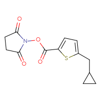 Chemical structure of 2,5-dioxopyrrolidin-1-yl 5-(cyclopropylmethyl)thiophene-2-carboxylate - CSSB20269602623