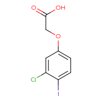 Chemical structure of 2-(3-chloro-4-iodophenoxy)acetic acid - CSSB04596590461